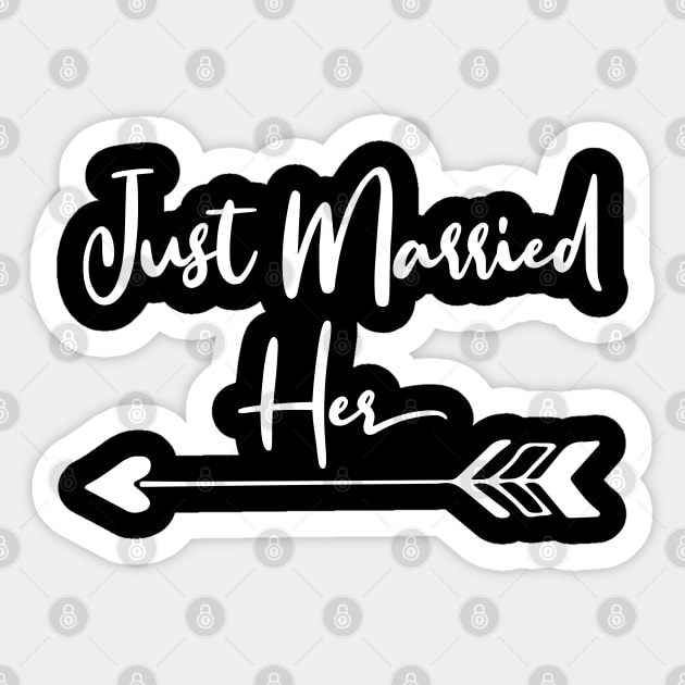 Just Married Couple Matching Sticker by LotusTee